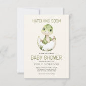 Invitation Code QR mignon Dinosaure Hatching Bientôt Baby sho (Devant)