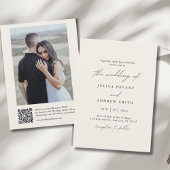 Invitation Code QR minimal avec mariage photo