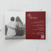 Invitation Code QR minimal Bourgogne Mariage moderne (Intérieur)