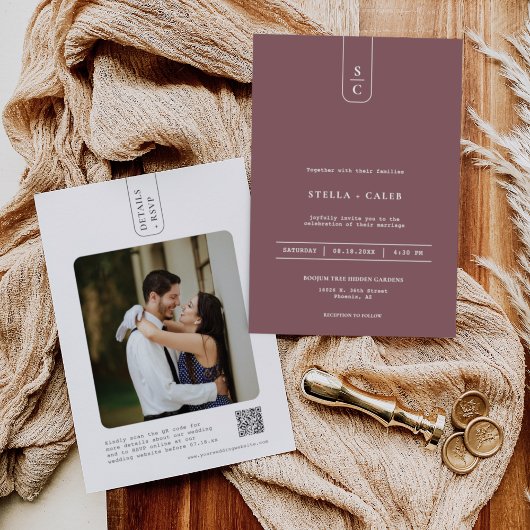 Invitation Code QR minimal d'arche géométrique poussiéreuse m