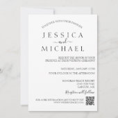 Invitation Code QR minimal de Mariage simple (Devant)