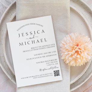 Invitation Code QR minimal de Mariage simple