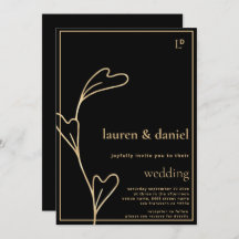 Code QR minimal Mariage noir et or