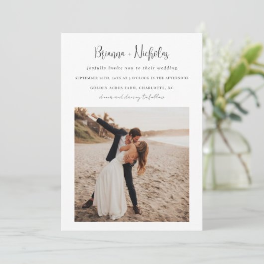 Invitation Code QR minimal tout en un Mariage (Debout devant)