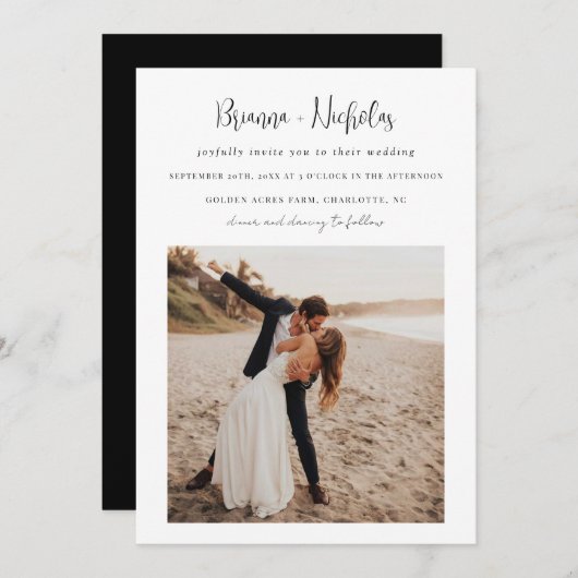 Invitation Code QR minimal tout en un Mariage (Devant / Derrière)