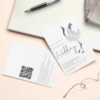 Code QR minimaliste de mariage d'oiseau de grue