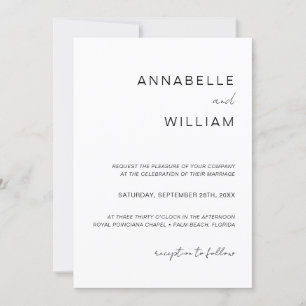 Invitation Code QR minimaliste noir et blanc Mariage chic