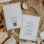 Invitation Code QR minimaliste Retour tout en un Mariage<br><div class="desc">Ce code QR minimaliste en un seul faire-part de mariage est parfait pour un simple mariage. Le design romantique moderne présente une typographie classique en noir et blanc associée à une calligraphie rustique mais élégante avec un style vintage lettré à la main. Personnalisable dans n'importe quelle couleur. Gardez le design...</div>