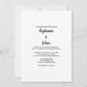 Invitation Code QR minimum classique noir blanc 2024 Mariage (Devant)