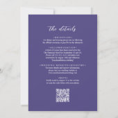 Invitation Code QR Modern Orchid Photo Overlay Script Mariage (Dos)