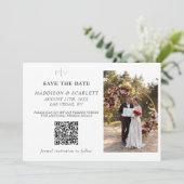 Invitation Code QR moderne de photo de dos Enregistrer la dat (Debout devant)