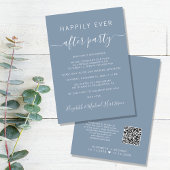 Invitation Code QR moderne Dusty Blue Wedding Réception