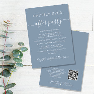 Invitation Code QR moderne Dusty Blue Wedding Réception