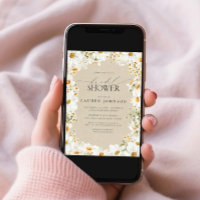 Code QR moderne Elegant Daisy Fête des mariées rus