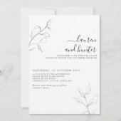 Invitation Code QR moderne Emerald Green Botanical Mariage (Devant)
