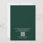 Invitation Code QR moderne Emerald Green Botanical Mariage (Dos)