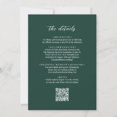 Invitation Code QR Moderne Emerald Green Overlay Mariage (Dos)