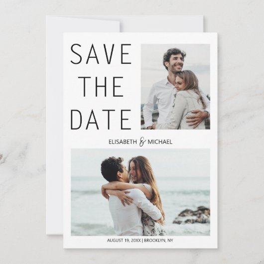 Invitation Code QR moderne Enregistrer la date Mariage photo (Devant)