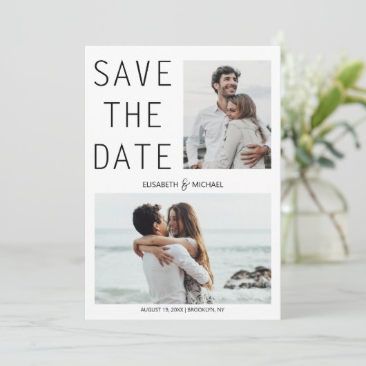 Invitation Code QR moderne Enregistrer la date Mariage photo (Debout devant)