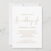 Invitation Code QR moderne Mariage blanc or (Devant)