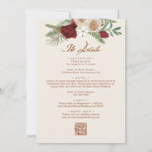 Invitation Code QR moderne Mariage budgétaire beige et rouge  (Dos)