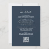 Invitation Code QR Moderne Marine Bleu Overlay Mariage de scr (Dos)