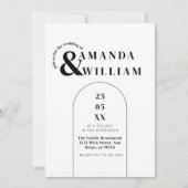 Invitation Code QR moderne minimal Mariage simple (Devant)