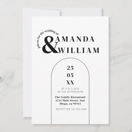 Invitation Code QR moderne minimal Mariage simple (Devant)