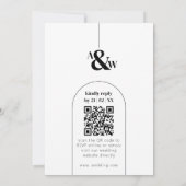 Invitation Code QR moderne minimal Mariage simple (Dos)