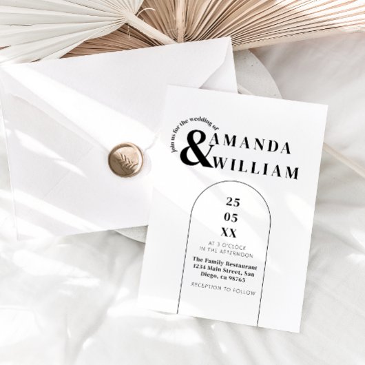 Invitation Code QR moderne minimal Mariage simple