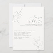 Invitation Code QR moderne Sage vert Script Mariage botanique (Devant)