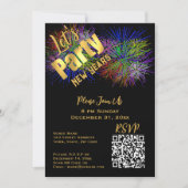Invitation Code QR moderne tendance e-vite New Year's Party (Devant)