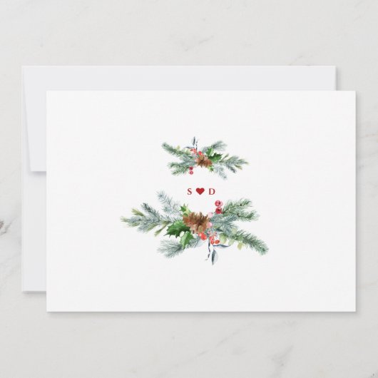 Invitation Code QR moderne Vacances d'hiver Mariage photo (Dos)