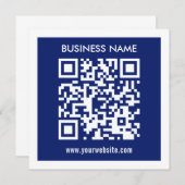 Invitation Code QR modifiable (généré instantanément) | bleu  (Devant / Derrière)