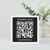 Invitation Code QR modifiable (généré instantanément) | Noir (Debout devant)