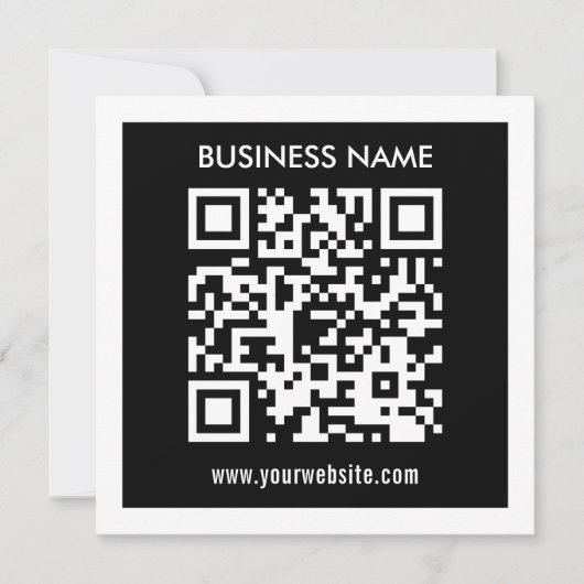 Invitation Code QR modifiable (généré instantanément) | Noir (Devant)