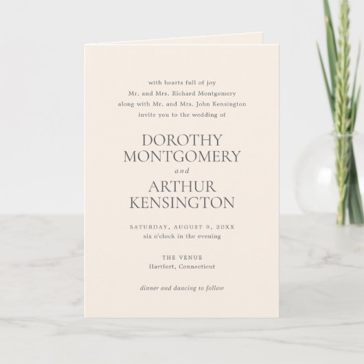 Invitation Code QR neutre Terre moderne Mariage élégant (Devant)