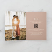 Invitation Code QR neutre terrestre moderne Mariage simple (Intérieur)