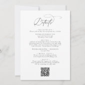 Invitation Code QR noir blanc élégant Tout en un Mariage (Dos)