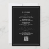 Invitation Code QR noir classique Mariage élégant (Dos)