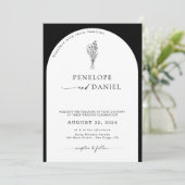 Invitation Code QR noir et blanc Arc Mariage 2 en 1 (Debout devant)
