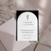 Invitation Code QR noir et blanc Arc Mariage 2 en 1