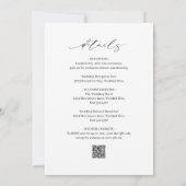 Invitation Code QR noir et blanc classique Élégant mariage (Dos)
