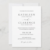 Invitation Code QR noir et blanc classique Mariage élégant (Devant)