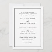 Invitation Code QR noir et blanc intemporel Élégant mariage (Devant)