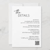 Invitation Code QR noir et blanc minimal Mariage moderne (Dos)