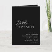 Invitation Code QR noir minimum Mariage moderne (Devant)