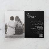 Invitation Code QR noir minimum Mariage moderne (Intérieur)