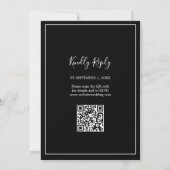 Invitation Code QR noir moderne Mariage minimal (Dos)