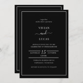 Invitation Code QR noir moderne Mariage minimal (Devant / Derrière)